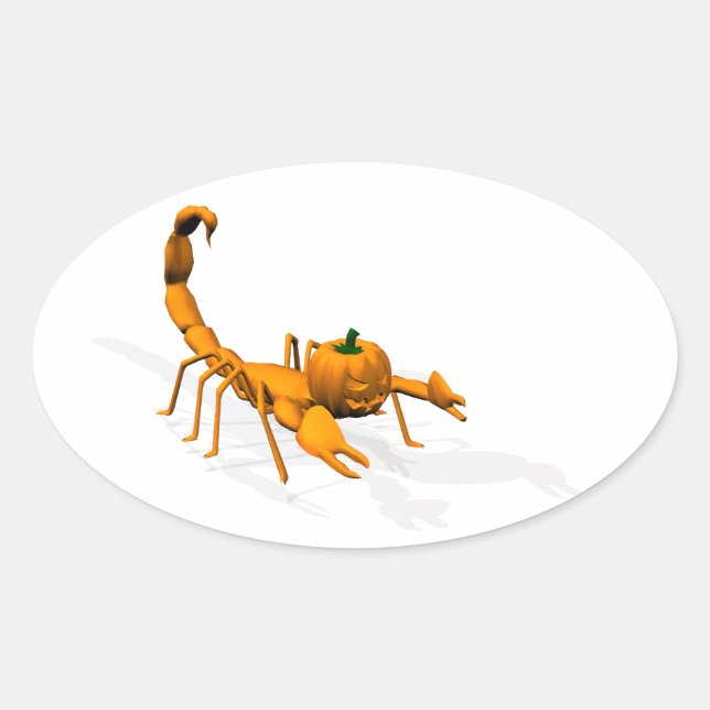 Orange Scorpion Oval Sticker (Front)