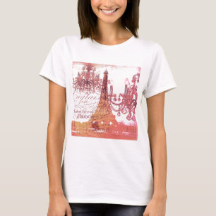 orange scripts chandelier paris eiffel tower T-Shirt
