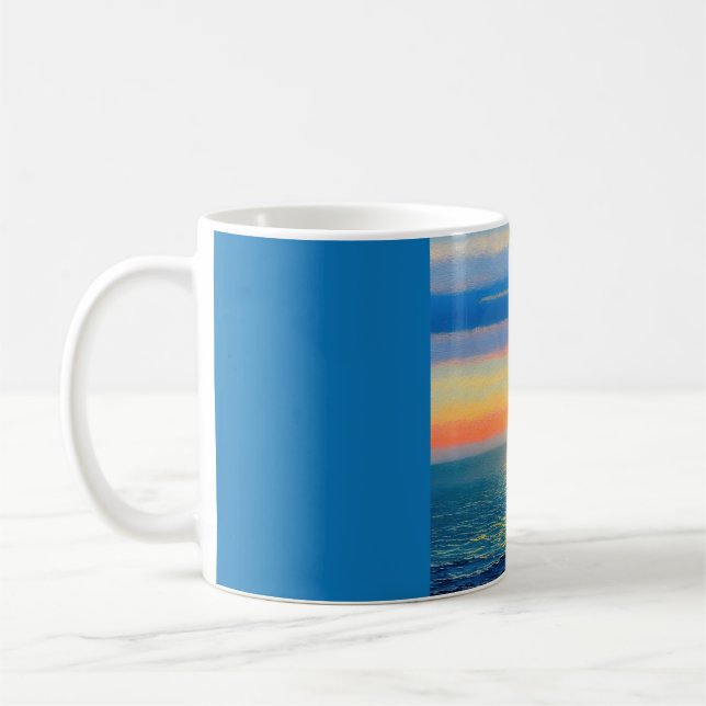 Orange Sea Sunset Coffee Mug (Left)