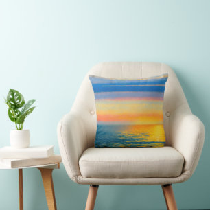 Orange Sea Sunset Cushion