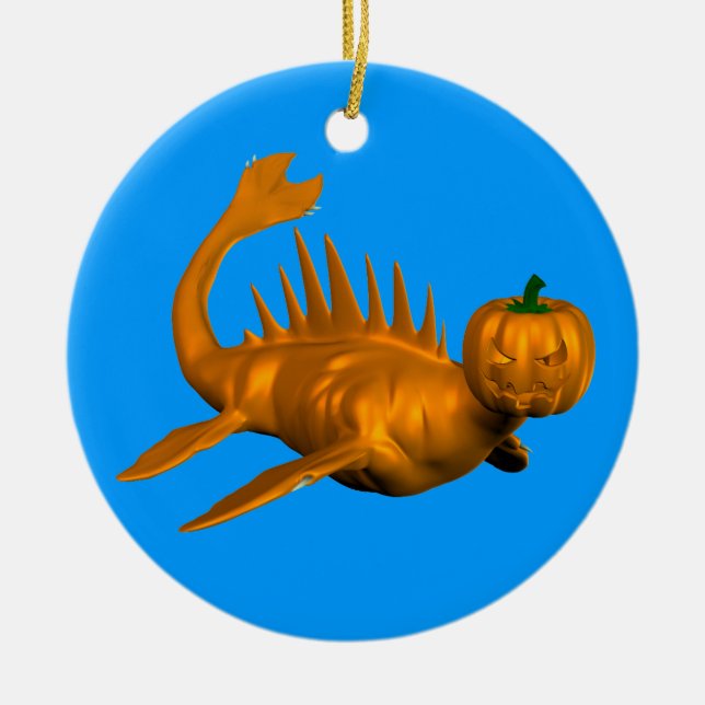 Orange Seadragon Ceramic Ornament (Front)