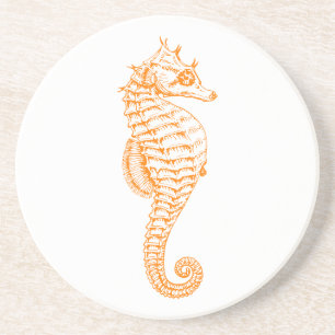 Orange Seahorse Coaster