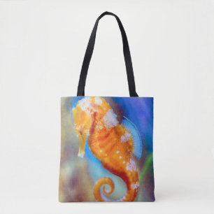 Orange Seahorse delight Tote Bag