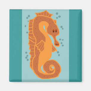 Orange Seahorse magnet