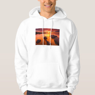 Orange seascape, sunset, California Hoodie