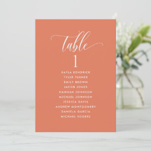 Orange, Seating Plan Cards with Guest Names