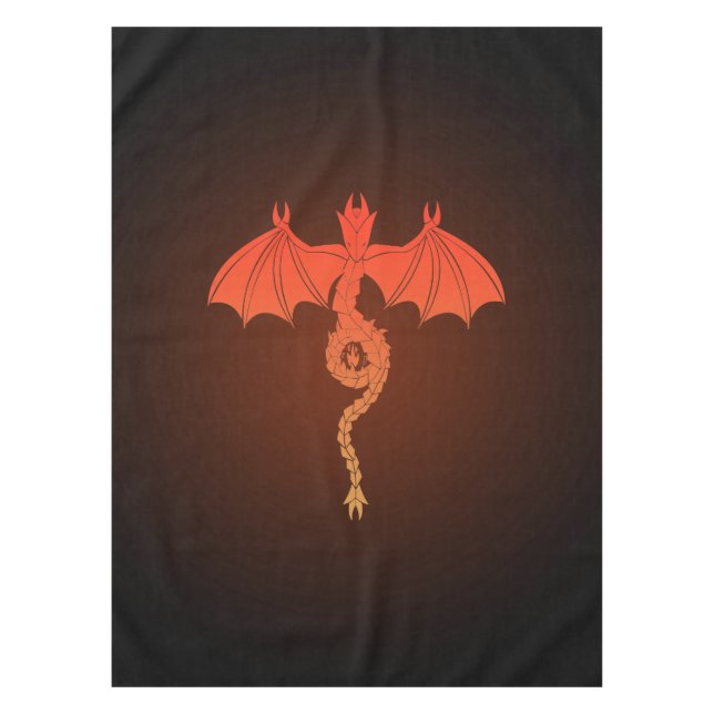 Orange Serpent Dragon Tablecloth (Front)