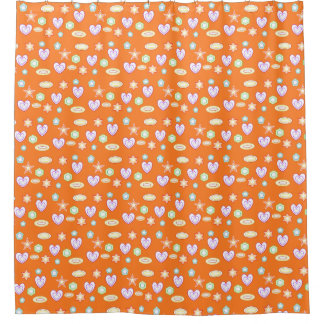 Orange Shapes Shower Curtain
