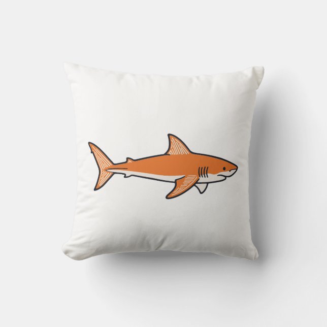 Orange shark Throw Pillow (Front)