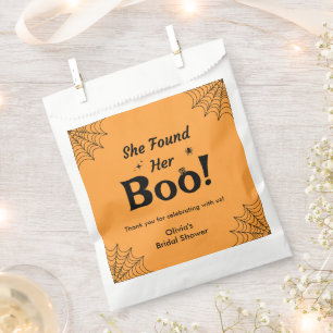 Orange She Found Her Boo Halloween Bridal Shower Favour Bag