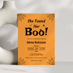 Orange She Found Her Boo Halloween Bridal Shower  Invitation