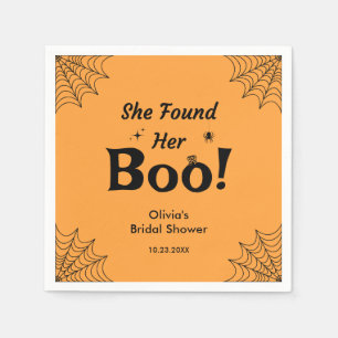 Orange She Found Her Boo Halloween Bridal Shower  Napkin