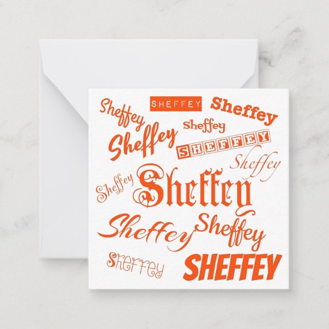 Orange Sheffey Fonts - 9569 Card (Front)