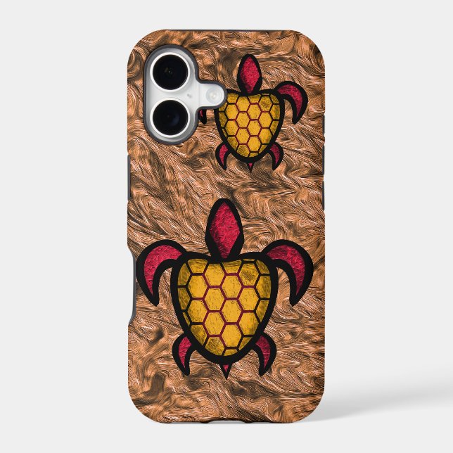 Orange Shell Turtle iPhone Case (Back)