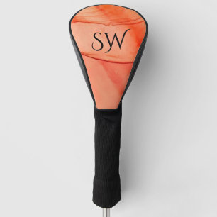 Orange Sherbert Monogram Golf Head Cover
