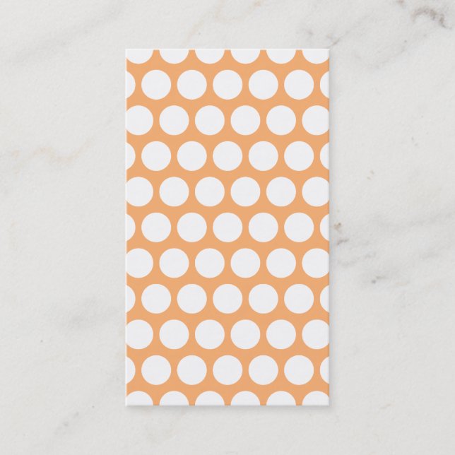 Orange Sherbet and White Polka Dots Business Card (Front)