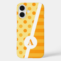 Orange Sherbet Polka Dot and Stripe Pattern