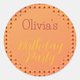 Orange Sherbet Sprinkle Birthday Sticker