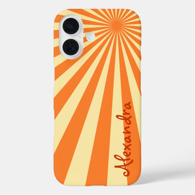 Orange Sherbet Sunburst "Add Your Name" Case-Mate iPhone Case (Back)