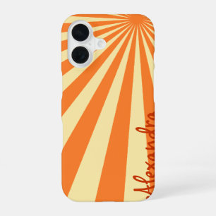 Orange Sherbet Sunburst "Add Your Name" iPhone 16 Case