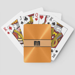 Orange Shiny Stainless Steel Metal 5 Playing Cards