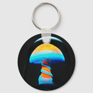 Orange Shroom Key Ring