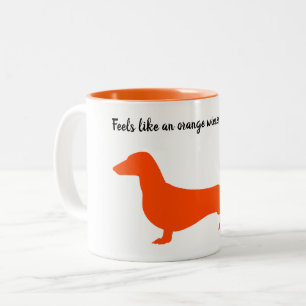 Orange Silhouette Dachshund Mug