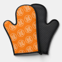 Orange Silicone Oven Mitt with Custom Logo Pattern