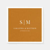 Orange Simple Couple Initials Fall Wedding