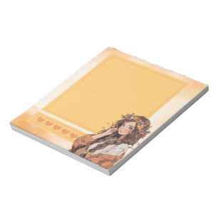 Orange Simple Cute Anime Boho Notepad