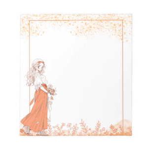 Orange Simple Cute Anime Boho Notepad