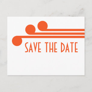 Orange Simple Deco Chic Save the Date Postcard