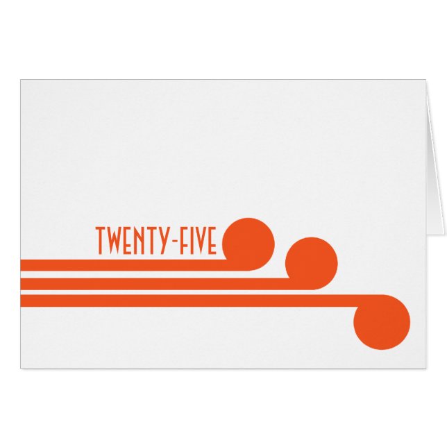 Orange Simple Deco Chic Table Number Card (Front Horizontal)