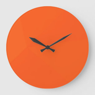 Orange, simple, modern, cool, trendy geometric art large clock