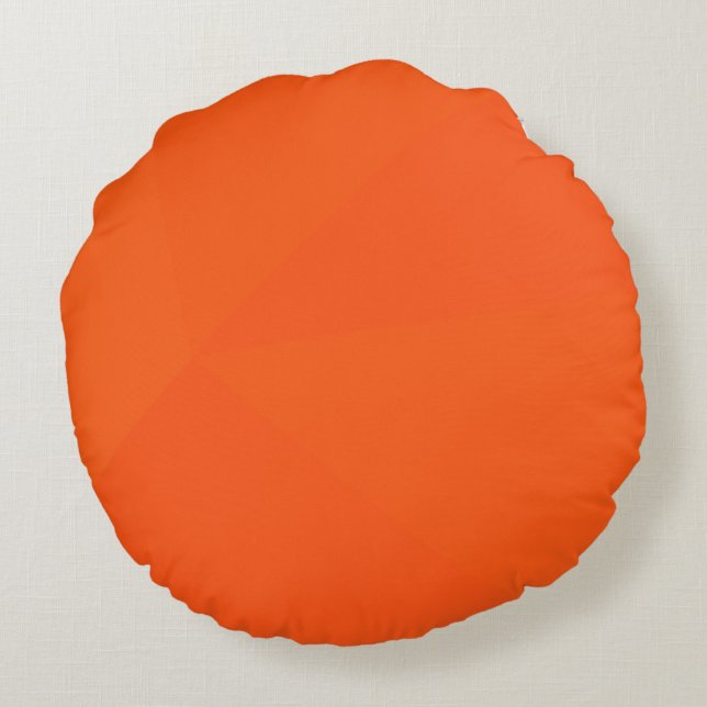 Orange, simple, modern, cool, trendy geometric art round cushion (Back)