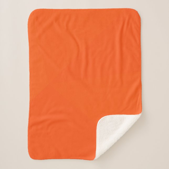 Orange, simple, modern, cool, trendy geometric art sherpa blanket (Front)