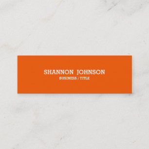 Orange Skinny and Simple Custom business card