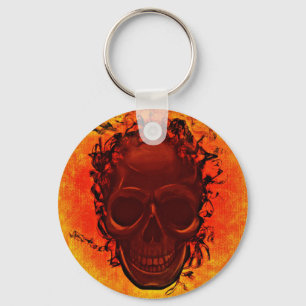 Orange skull key ring