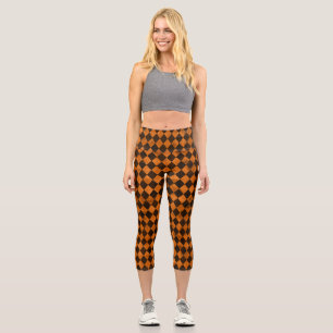 Orange Skulls and Sunflower Series Design 12 Capri Leggings
