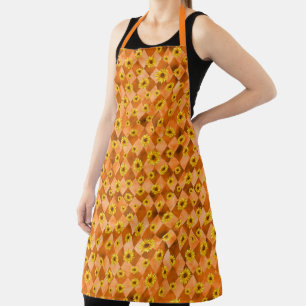 Orange Skulls and Sunflower Series Design 2 Apron