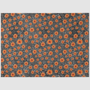 Orange Skulls and Sunflower Series Design 4 Tissue Paper
