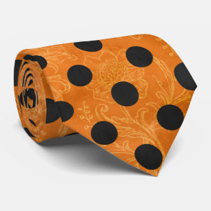 Orange Skulls and Sunflower Series Design 5 Tie
