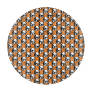 Orange Skulls and Sunflower Series Design 6 Cutting Board