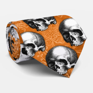 Orange Skulls and Sunflower Series Design 6 T Tie