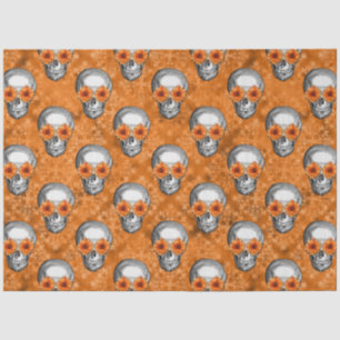 Orange Skulls and Sunflower Series Design 7 Tissue Paper