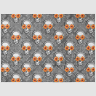 Orange Skulls and Sunflower Series Design 9 Tissue Paper