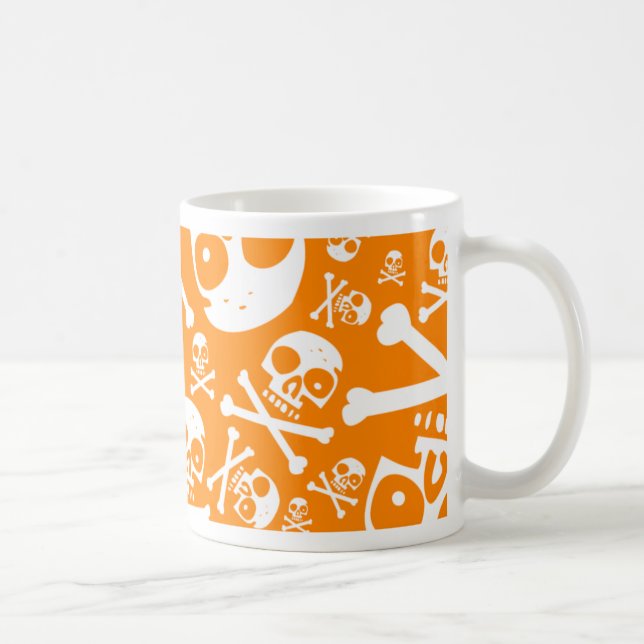 Orange Skulls Coffee Mug (Right)