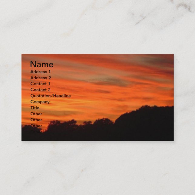 Orange Sky Landscape Business Card (Front)