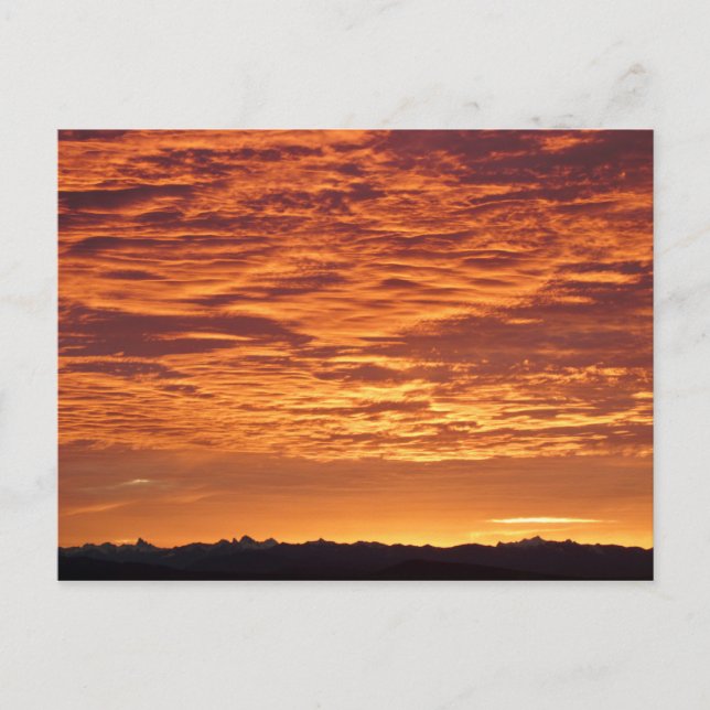 Orange Sky over Mountain Range. Postcard (Front)
