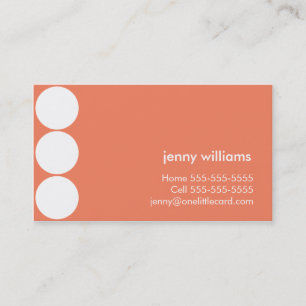 Orange Sky Polka Dots Business Card